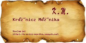 Kránicz Mónika névjegykártya